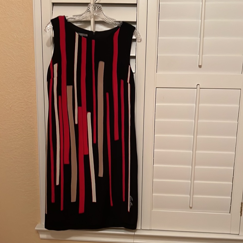 Black and red midi dress
